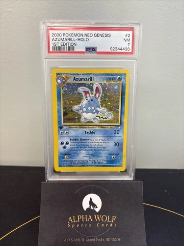 2000 POKEMON NEO GENESIS 1ST EDITION #2 AZUMARILL-HOLO PSA 7