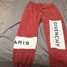 Givenchy Red White Logo Lounge Pants. Juice World. Track/Loungewear. Designer.
