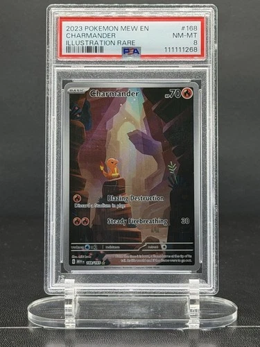 Pokemon Charmander 168/165 Scarlet & Violet 151 Illustration Rare PSA 8 English