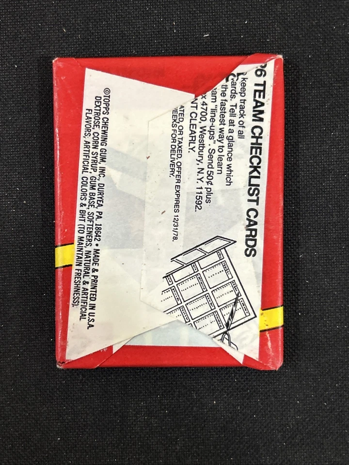 1978 Topps Baseball Wax Pack (1) Sealed From Box Murray Molitor Trammell RC *P20 - Image 2 of 4