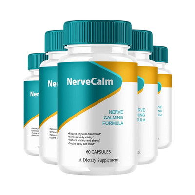 5-Pack Nerve Calm Capsules, NerveCalm Max Strength Advanced Formula-300 Capsules