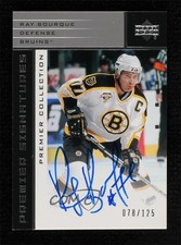 2002 Premier Collection Signatures Silver 78/125 Ray Bourque #S-RB Auto HOF 0c3