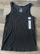 Time and Tru Maternity Tank Top Stretchy Non-Shirred Semi Fitted Black Small 4-6