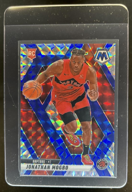 2024-25 Panini Mosaic Jonathan Mogbo RC Choice Blue Mosaic Rookie #/45 Raptors