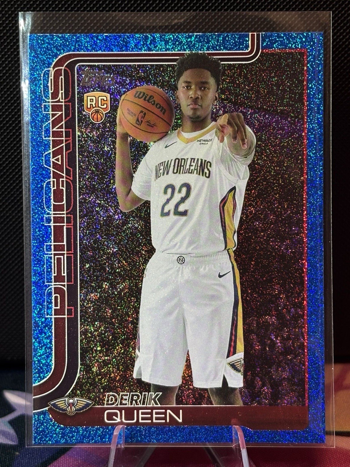 2025-26 Topps Flagship Basketball Derik Queen Rookie Blue Sandglitter #213