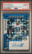 2022 PANINI MOSAIC AUTOS MOSAIC BLUE #AMRW ROY WILLIAMS 94/99 PSA 10 AUTO