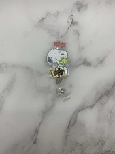 White Pup Badge Reel, Healthcare, Medical Staff Gift, Retractable ID Holder, RN