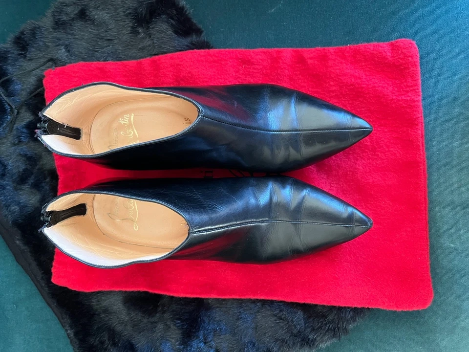 LOUBOUTIN  black kitten heel ankle boots 37 - Image 2 of 4