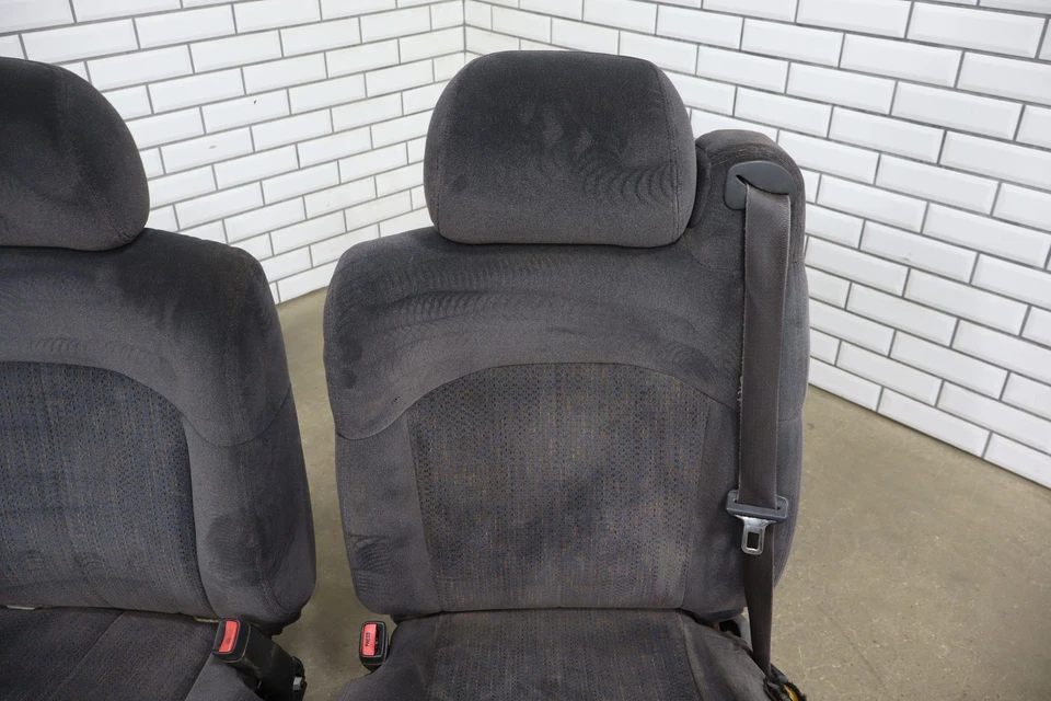 99-02 Chevy GMC GMT800 Extended Cab Graphite Cloth Seats Front / Rear OEM - Изображение 4 из 4