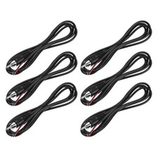 6-Pack 3.28FT RCA Male Plug Jack to Bare Wire Connector Adapter Black