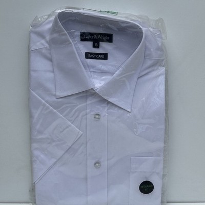 Taylor & Wright Hemd 16 Regular Fit Weiß Kurzarm.
