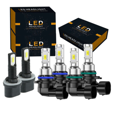 For GMC Sierra 2500HD 3500 2001-2002 Full Front LED Headlight Fog Light Bulb Kit