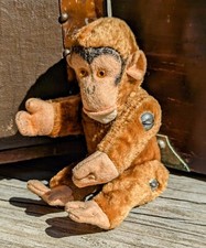 Antique Pre-war Steiff Articulated Mini Mohair Monkey w/Glass Eyes Doll Toy