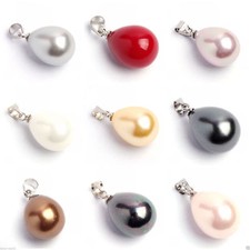 3pc Genuine 12x16mm Natural Colorful South Sea Shell Pearl Drop Necklace Pendant