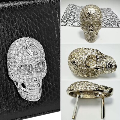  PHILIPP PLEIN ICONIC SKULL $KULL CRISTALLO CRYSTAL KEY CHAIN RING DIAMOND