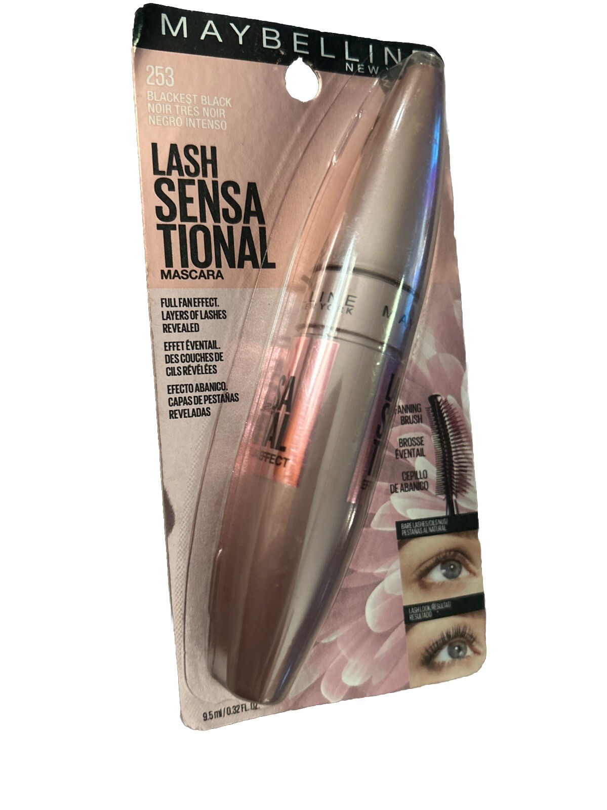 Maybelline New York Lash Sensational Mascara BLACKEST BLACK 253 Sealed