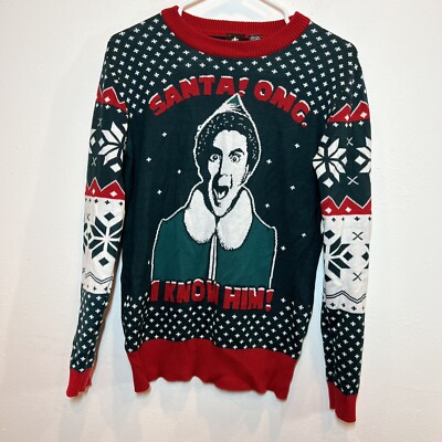 ELF Santa! OMG I Know Him Christmas Holiday Men's Ugly Sweater