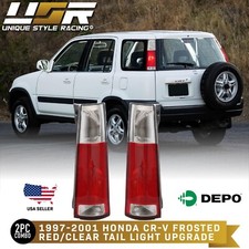 Depo Jdm Style Pair Of Red Clear Tail Light For 1997-2001 Honda Crv Cr-v