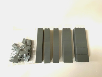 LEGO Blocks: 70 Pc Lot of Basic Bricks - 1x1 1x2 2x2 2x3 2x4, Dark Bluish Gray