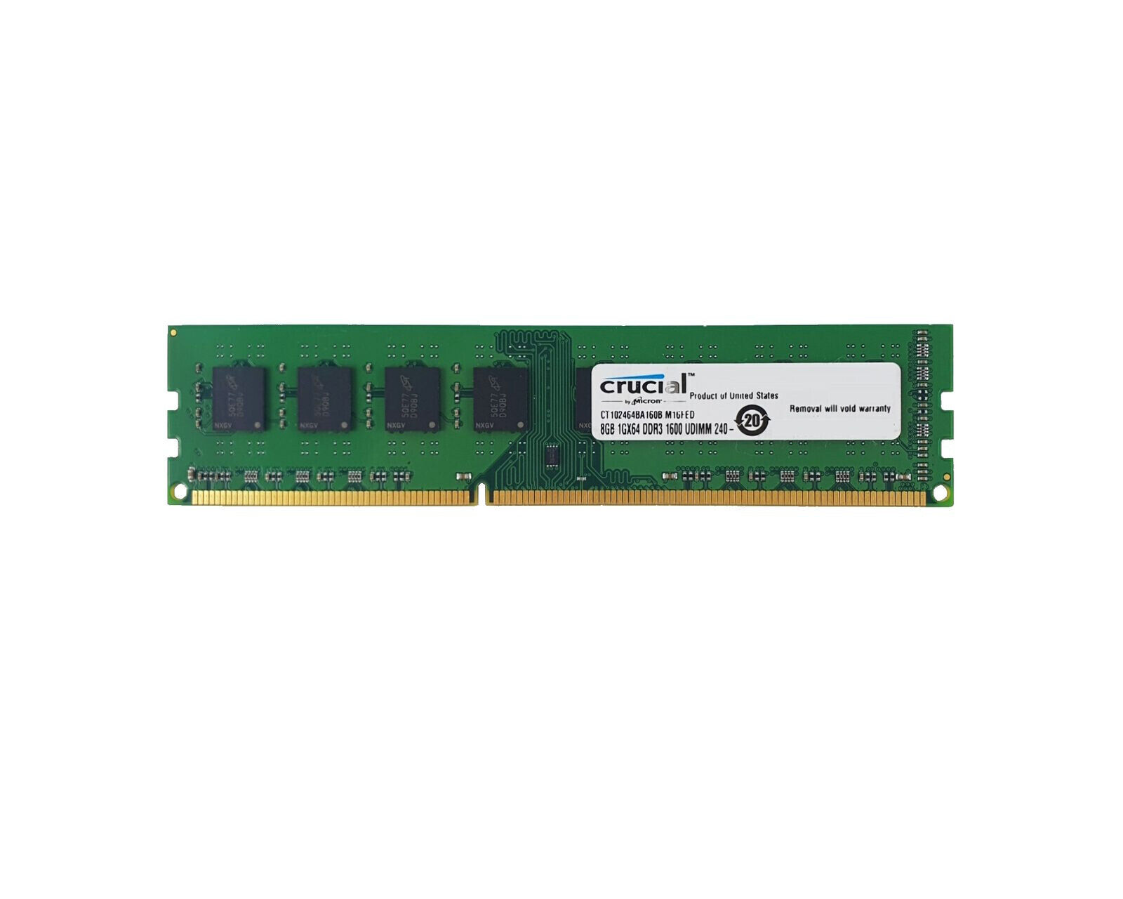 8GB DDR3 1600Mhz PC3-12800U 240 Pin DIMM Crucial RAM CL11 Arbeitsspeicher für PC