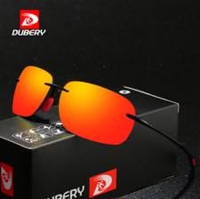 DUBERY Men Rimless Square Sunglasses Outdoor Driving Fishing Sport Glasses New