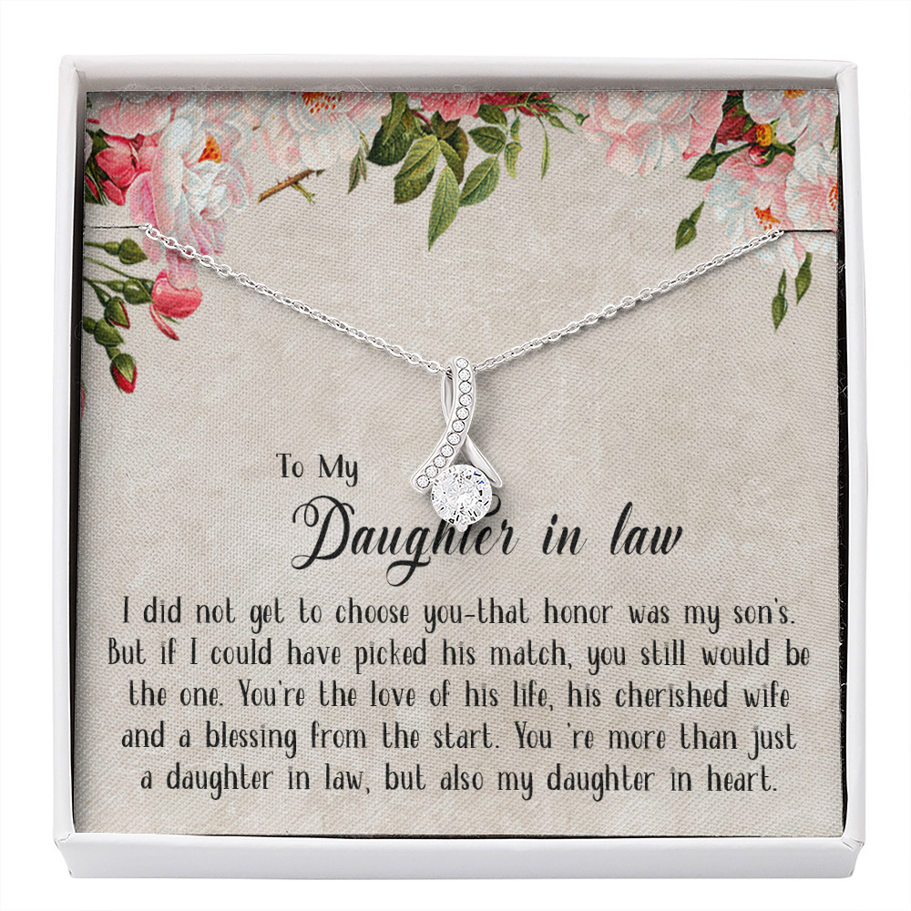Necklace To My Daughter In Law, Cute Necklace Gift From Dad Mom, Birthday Gift