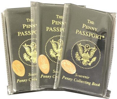 3 Penny Passport Albums For US Elongated Cent 3 Folders + Gift 3 Free Coin Deal