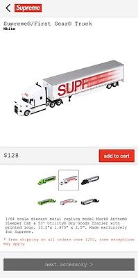 Supreme x FIRST GEAR® Semi Truck Metal - WHITE / RED Supreme x FIRST GEAR® Semi Truck Metal - WHITE / RED