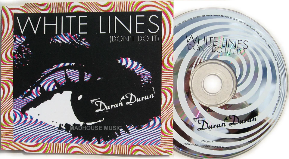 DURAN DURAN CD White Lines UK DJ PROMO Rare UK not Export version + Pro STICKER - Image 2 of 4