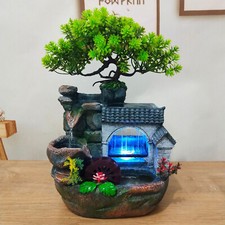 Tabletop Rockery Fountain Mini Waterfall Indoor Desktop Water Fountain Ornament