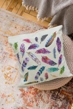 DIY Counted Cross Stitch Pillow Kit Feathers 30x30cm tapestry cushion kit