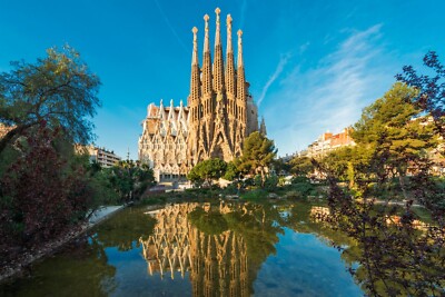 La Sangrada Familia, Barcelona, Spain, Landmark Poster 24x36 inch