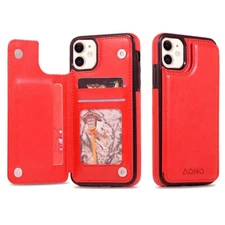 iPhone 11 (6.1") PU Leather Wallet Case with Card Pockets Back Flip Cover