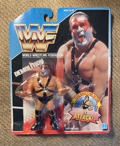 VINTAGE 1990 WWF Demolition AX Action Figure SEALE...