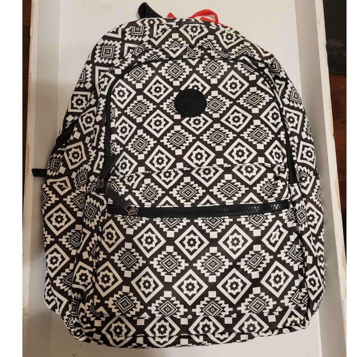 Montana West Ivory Woven Backpack MW1256-9110 Montana West Floral Embroidered Collection  main image 3
