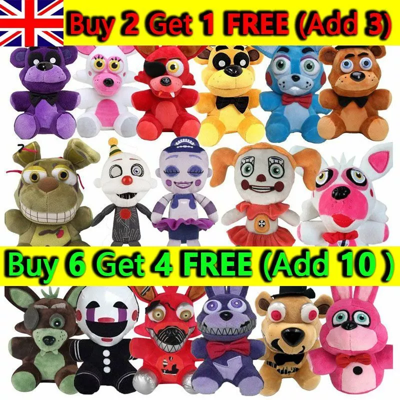 Ready stock】25cm FNAF Five Nights At Freddy's Foxy Chica Bonnie Golden  Freddy Plush Toy