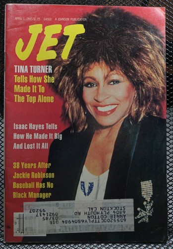 Tina Turner Isaac Hayes Jackie Robinson Black Interest Jet Magazine April 1 1985