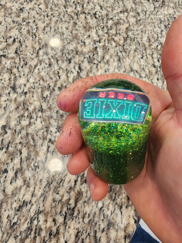 Perilla de cambio personalizada Dixie Beer regalos para hombres rata fink camionero Hot Rod manual Foto 4 de 4