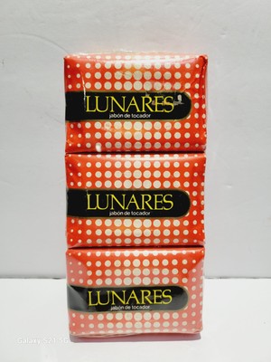 Vintage Bar Soap W Tallow, Coconut Oil LUNARES Made In SPAIN 3 PAK HTF RARE