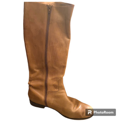 Corso Como Women's Tan Brown Leather Knee High Riding Boots Size 10