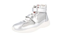 Prada Americas Cup High-Top Sneaker - 1T851I - Argento Silber - Neu - 37