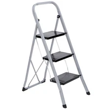 3 Step Ladder Folding Step Stool Ladder with Wide Anti-Slip Pedal Home Indoor
