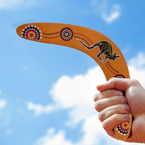 Boomerang in legno per adolescenti e adulti a forma di V Boomerang cattura lancio esterno - Foto 7 di 7