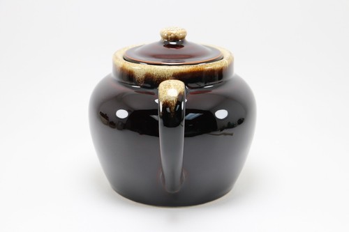 Vintage Bean Pot Crock With Lid Brown Glaze Handle Stoneware - Picture 2 of 9