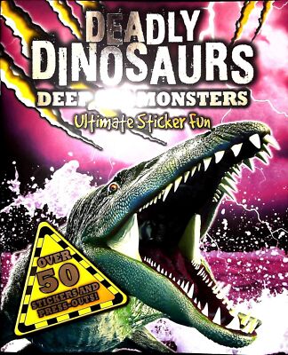 DINOSAURS STICKER BOOK DEEP SEA MONSTERS, PAPERBACK, NEW