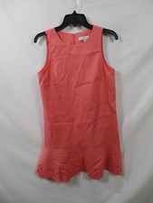 Anne Taylor Loft Dress Womens 4 Pink Sheath Sleeveless Midi Zip Polyester