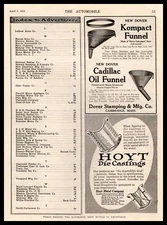 1916 Cadillac Oil & Kompact Funnels Dover Stamping & Mfg Cambridge Mass Print Ad