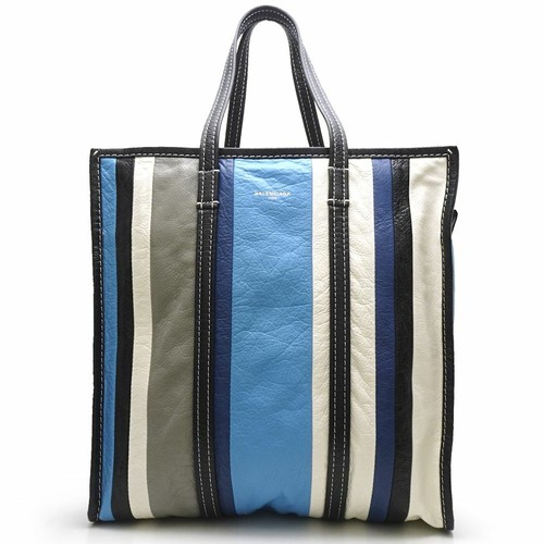 Auth BALENCIAGA Bazar Shopper 443097 Lamb Leather Multicolor Blue Size M  /058690 | eBay
