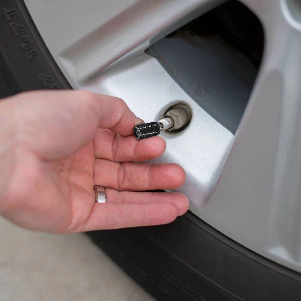 4x Tapas de válvula de aire de neumáticos de acero inoxidable CNC de precisión universal Vástago Cubierta antipolvo Foto 3 de 4