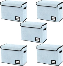 5 Pack Comic Book Storage Boxes, 15.8" X 7.8" X 11.8", Collapsible Comic Short B